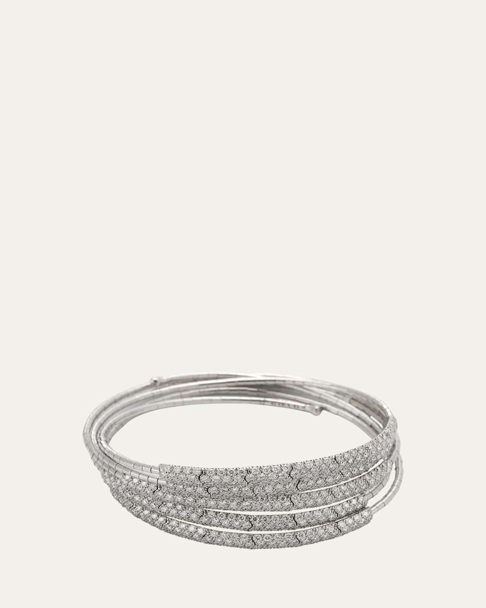 White Gold and Titanium Wrap Bracelet with Diamonds